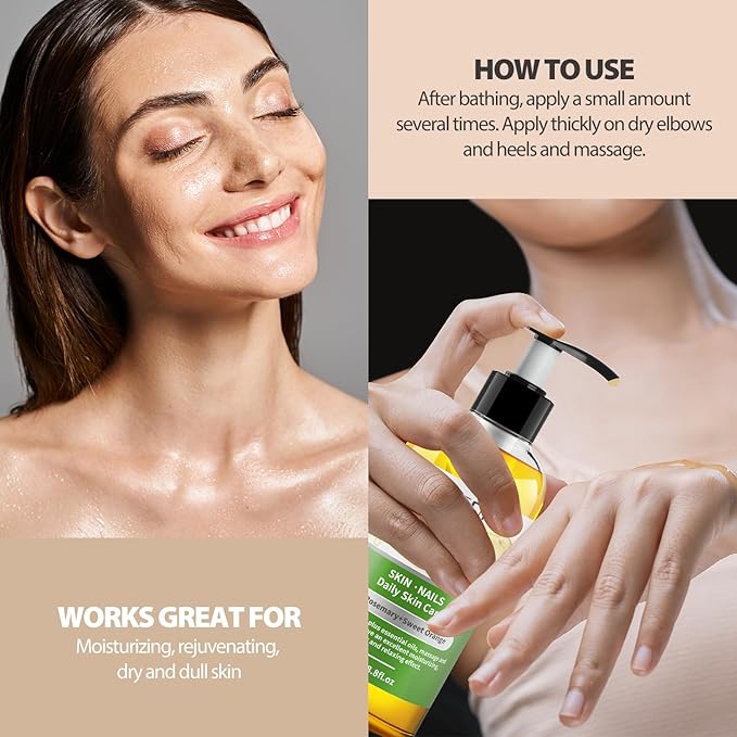 Castor Oil Organic Cold Pressed 118ML and Basil Body Oil 260ML