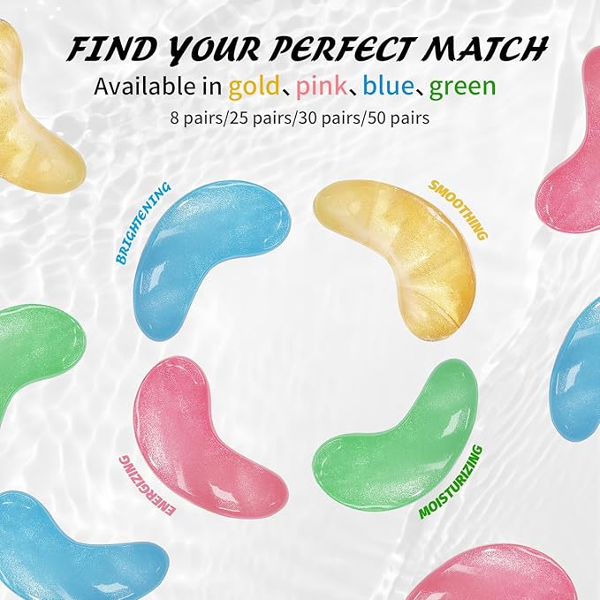 Under Eye Patches (50 Pairs), Aloe Vera Eye Masks for Dark Circles Puffy Eyes Undereye Bags, Collagen Eye Patches for Repair and Intensely Hydrate, Skin Care Gift for Her