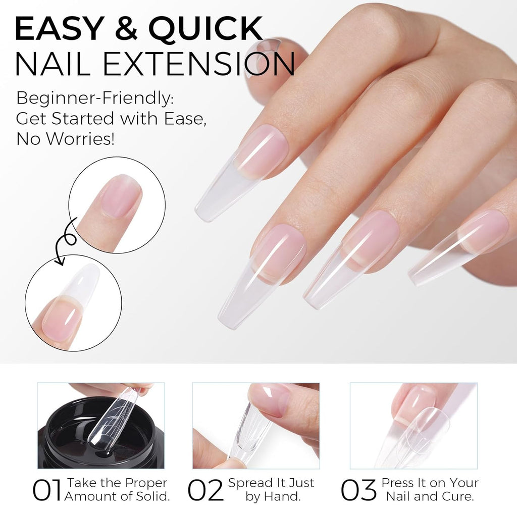 TOMICCA Hard Gel 3D Gel Nail Art Solid Builder Gel for Nails 50g 3D Nail Gel Sculpting Gel for Nail Art Non Sticky Hand Hard Gel Carving Gel Nail Glue Extension Gel Clear