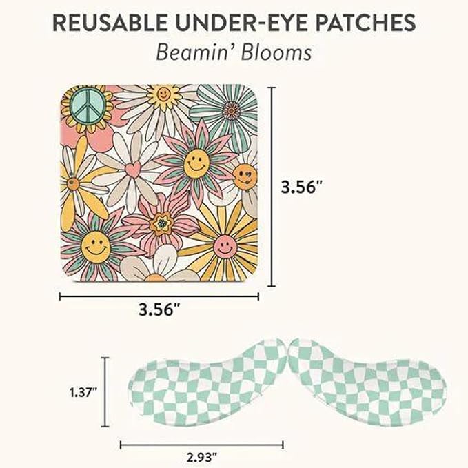 Studio Oh! Reusable Under-Eye Patches, Puffy Eyes Treatment and Under Eye Masks Skincare, 100% Silicone Eye Patches, Pairs with Favorite Serums or Creams, Beamin' Blooms