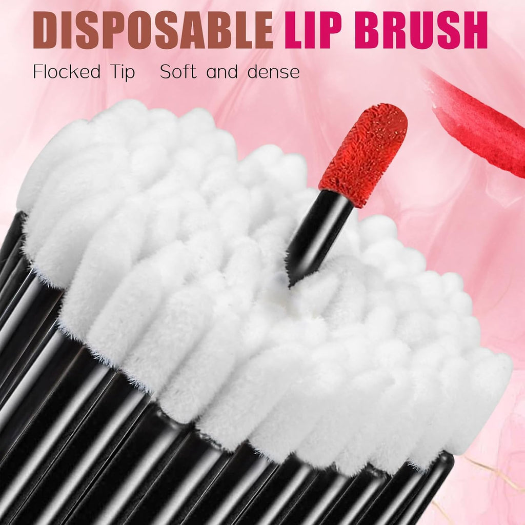 AUHOKY 250Pcs Disposable Eyebrow Brush Set,100 Angled/Round Eyebrow Brushes, 100 Lip Brushes, 50 Double-end Eyeshadow Brushes, Makeup Applicators Accessories Kit for Women Girl Face Beauty Cosmetic