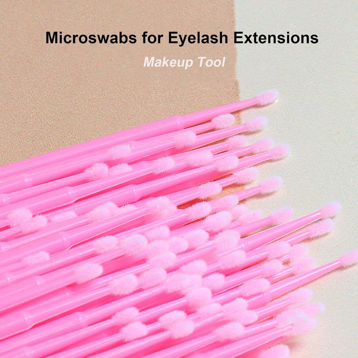 1200PCS Microswabs for Eyelash Extensions，Micro Applicators Brush for Cleaning and Applying Make-up Pink (Head Diameter: 2.0mm)