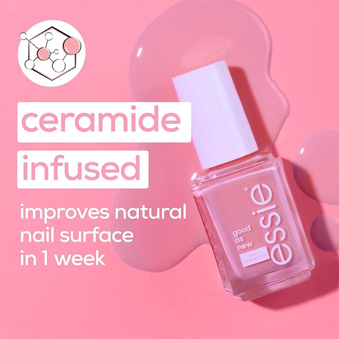 essie Nail Care, Ceramide-Infused Nail Treatment, Vegan, Good As New Concealer & Perfector, 0.46 Fl Oz