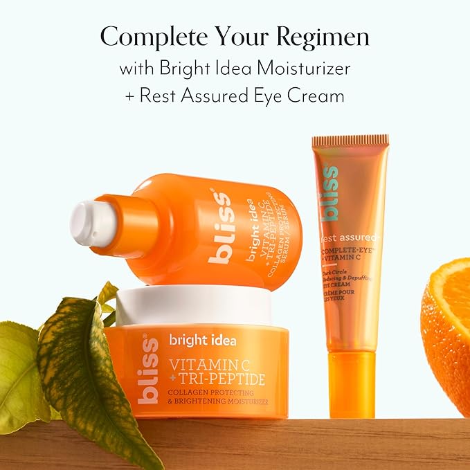 Bliss Get It Bright Duo - Bright Idea Vitamin C Moisturizer and Rest Assured Eye Cream - Brighten & Hydrate - Vegan, Clean, Cruelty-Free Skincare
