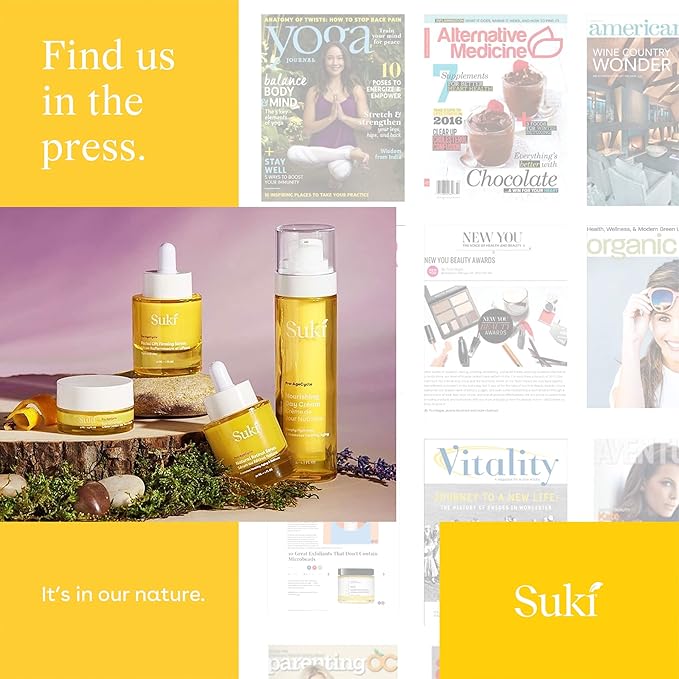 Suki Anti Aging Face Serum: Facial Lift Firming Serum - Plumping Day & Night Anti Wrinkle Serum for Face Skin Care with Hydrating Hyaluronic Acid, Retinol Alternative Bakuchiol, Plant Stem Cells 1oz.