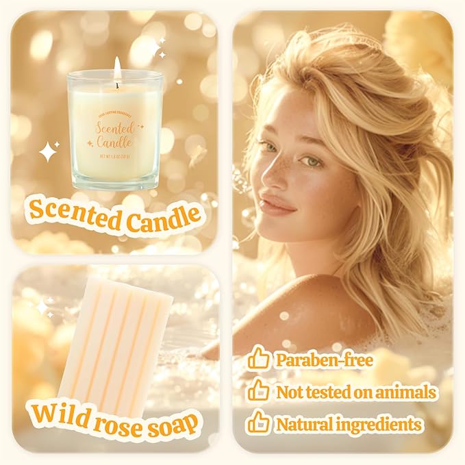 BFFLOVE Spa Gift Set for Women, Sister, Best Friends | Birthday, Valentine's Day Gifts | Vanilla Bath and Body Set 6pcs