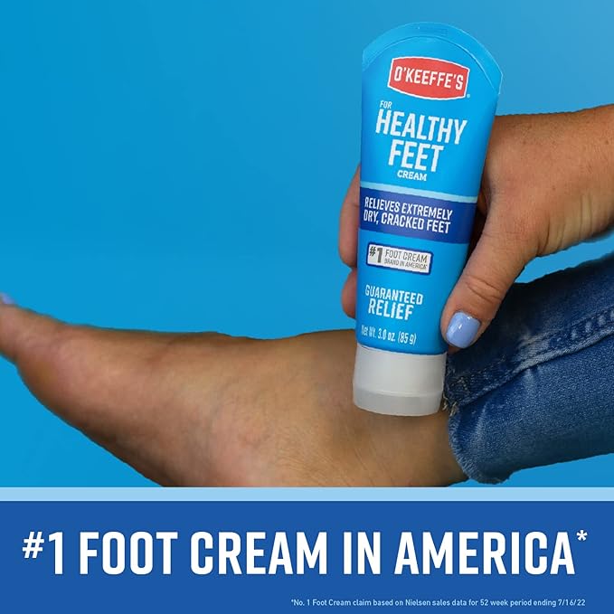 O'Keeffe's for Healthy Feet Foot Cream - 7 oz Tube (2 Pack) - Guaranteed Relief for Extremely Cracked, Dry Feet, Repairing Skincare, Instantly Boosts and Retains Moisture Levels