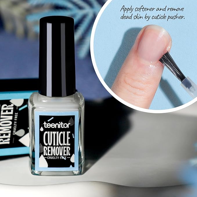 Teenitor Cuticle Softener Remover, Cuticle Oil, Nail Care Cuticle Remover Tools Set with Cuticle Trimmer,Cuticle Pusher,Nail File Buffer, Cuticle Nipper Lavender