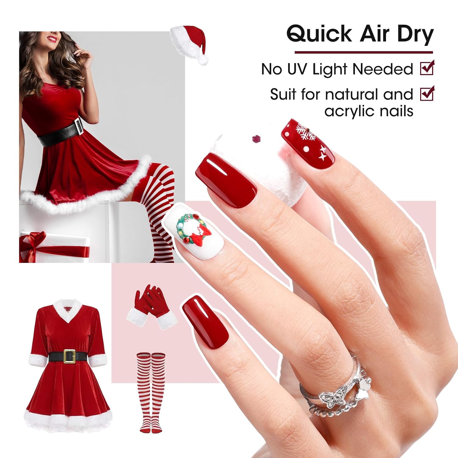 GELLEN 12 Colors Nail Polish Set, Fall Winter Trendy Air Dry Regular Nail Polish for Women Fingernail Toe Nails, Not UV Gel, Hema Free, Non-toxic, Black White Gray Nude Red Brown Gold Silver Set