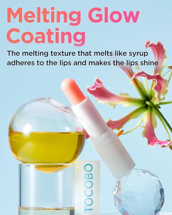 TOCOBO Glow Ritual Lip Balm 011 Flush Cherry – Vegan Korean Lip Care for Deep Hydration - Tinted Glass Glow Moisturizing with Vibrant Cherry Pink Color - Non-Sticky Radiant Finish, 0.12 oz.