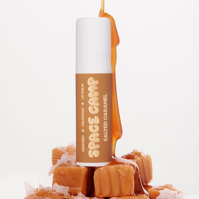 Space Camp Wellness Jumbo Lip Balm - Salted Caramel Organic Flavored Balm (2 Pack)