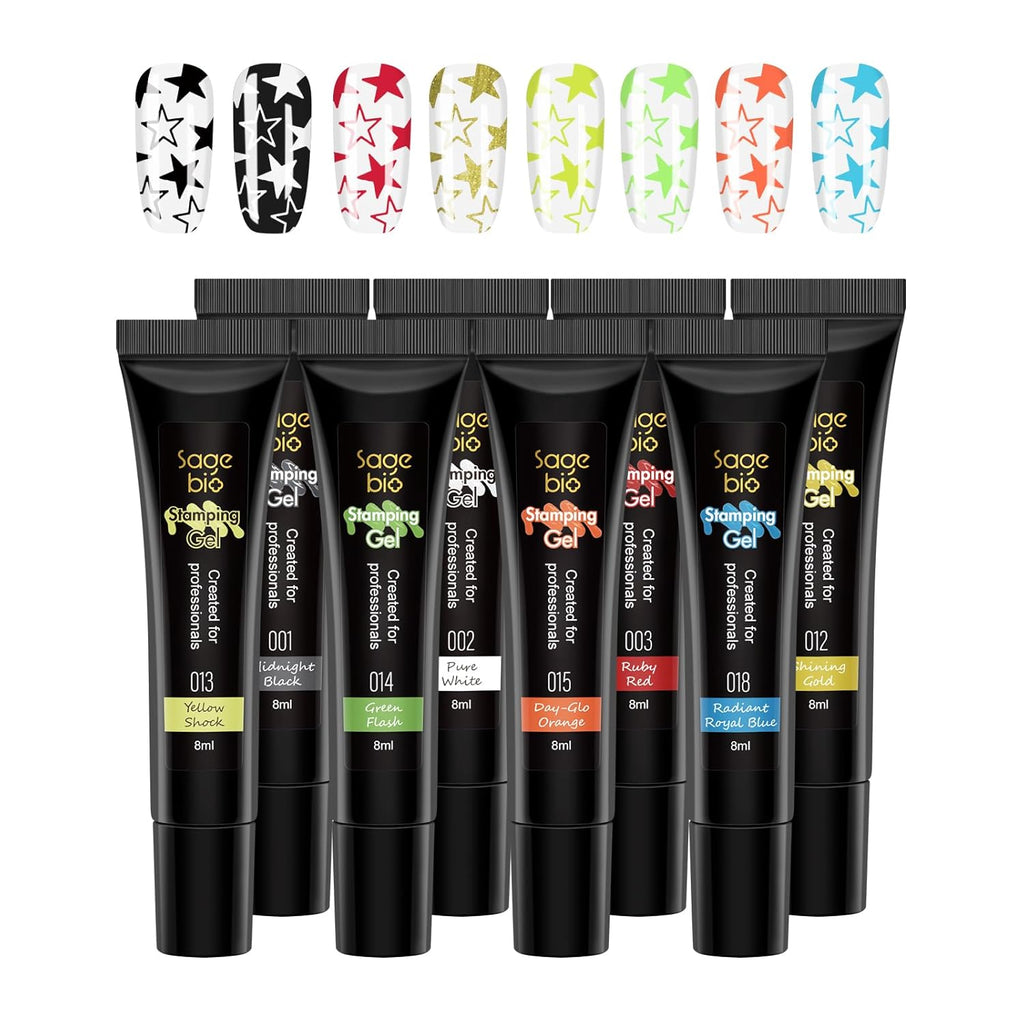 8 Colors Nail Stamping Polish Gels for Nail Stamp Print Polish Stamper DIY Nail Art Stamping Manicure