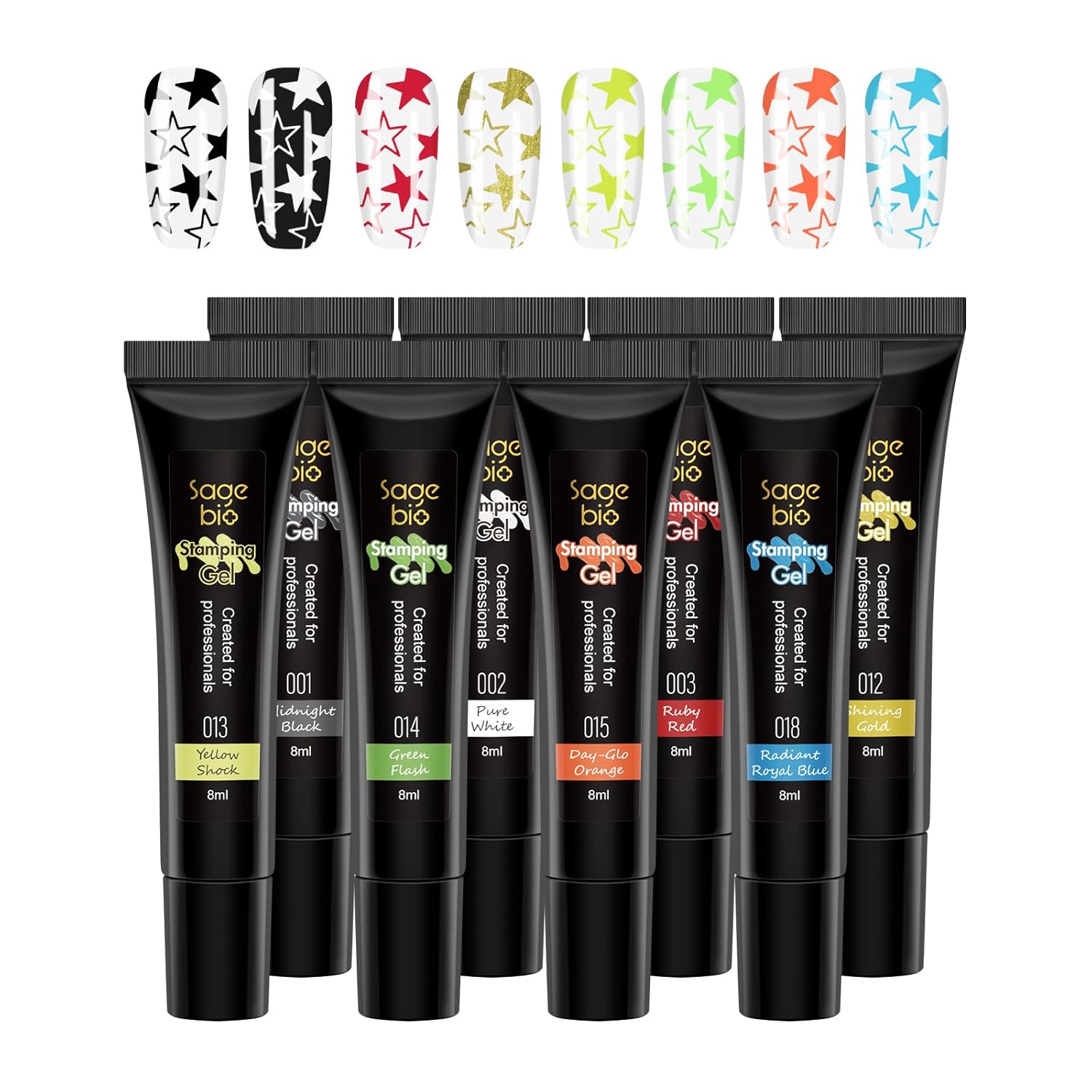 8 Colors Nail Stamping Polish Gels for Nail Stamp Print Polish Stamper DIY Nail Art Stamping Manicure