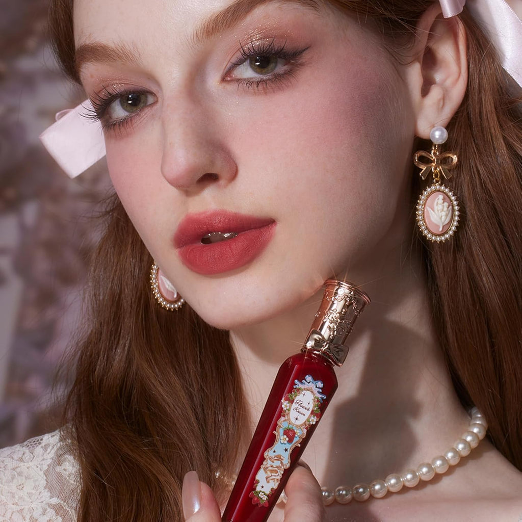 Flower Knows Strawberry Rococo Cloud Lip Cream,Velvety Matte Liquid Lipstick,Red Lipstick,Long Lasting Lip Stain,Kiss-proof Blurred Lipstick for Girls&Women,0.12 Fl Oz(S07 Lychee Tea)