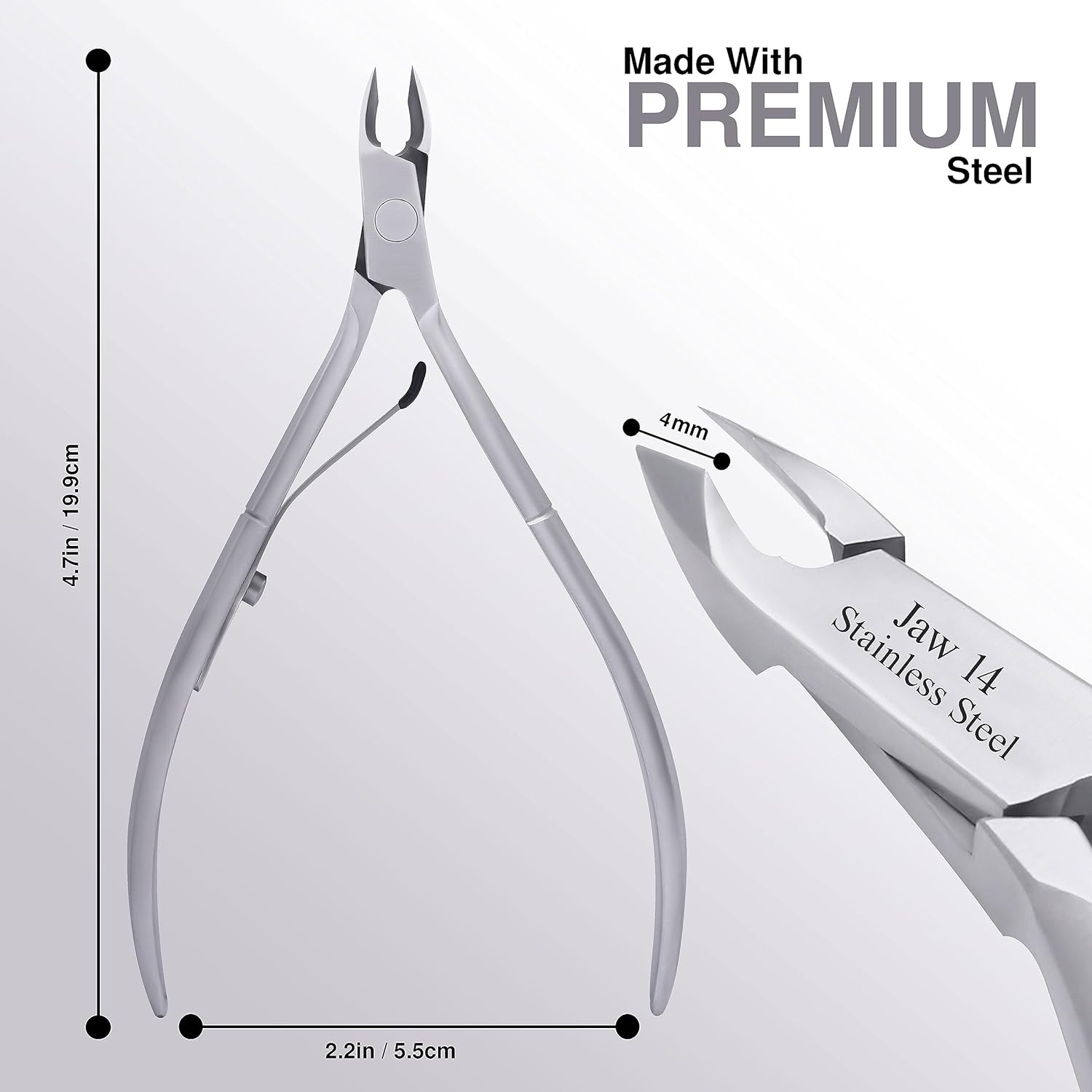 UM Supplies Cuticle Trimmer | Hangnail Remover | Extremely Sharp | Professional Cuticle Nippers | Stainless Steel | Cuticle clippers | Pedicure Manicure Tool I Jaw 14 (5mm)