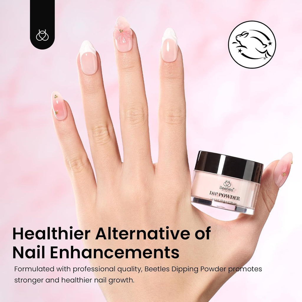 Beetles Pink Nude Dip Powder Nail Kit, 20 Colors Neutral Jelly Pink Sheer Glitter White Dip Nails Powder Starter Kit, Jelly Effect French Nail Art Starter Manicure Salon DIY Home Gift for Women