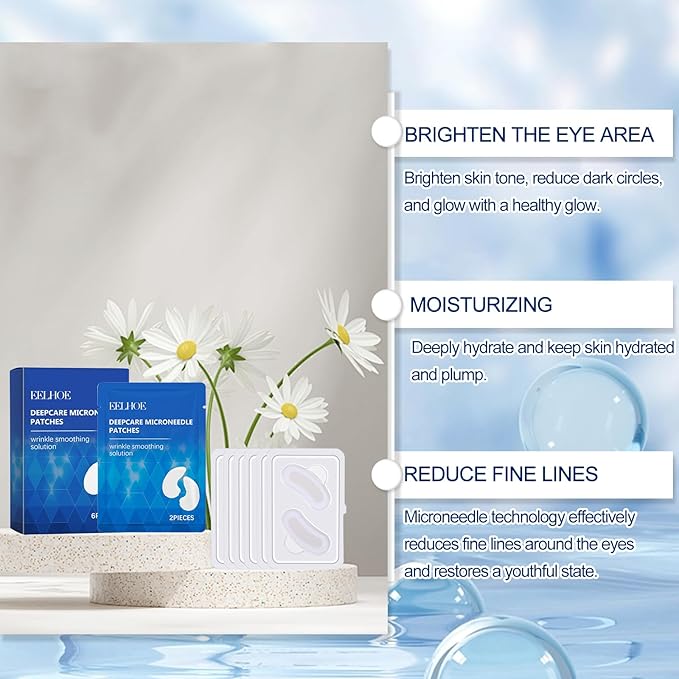 12 Picecs Malora Microglow Eye Patches,Hyaluronic Patchess for Under,Malora Under EyePatches for Wrinkles,Reduces Puffiness & Eye Bags,Under Eye Wrinkles Hydrating Sticker Mask (2Box)