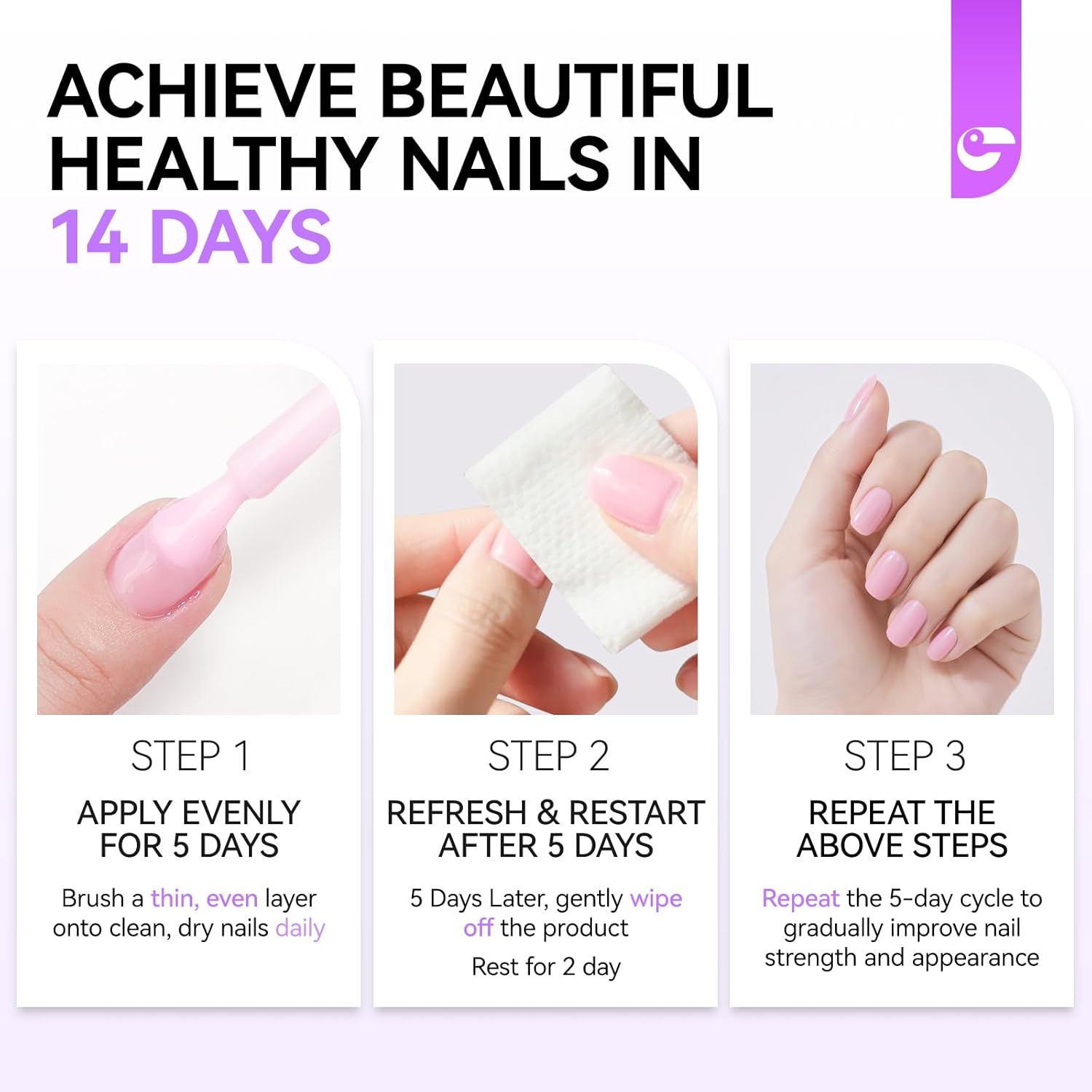 Nail Polish Strengthener and Growth: Lavender Haze 15ml Gelike EC 6 in 1 Natural Hardener - Long Lasting Nail Polish Hardener Extra Strong and Growth for Daily Work Home Salon