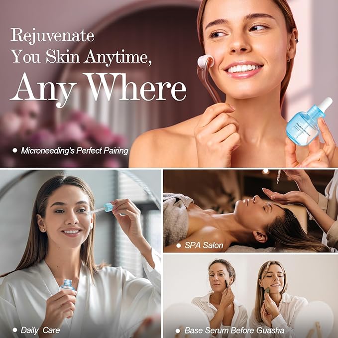 Hyaluronic Acid Serum for Face, Hyrating Serum, Microneedling Serum, EWG Certified Zealsea for Sensitive Skin, Vegan Fragrance Free Non-Comedogenic Absorb Quickly, Pure Hyaluronic Acid Anti-Aging 1oz