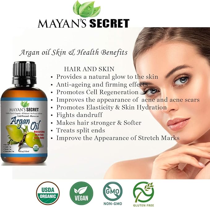 Mayan's Secret Pure Carrier and Essential oils for Skin Care, Hair, Body Moisturizer for Face-Anti Aging Skin Care (Jojoba Oil Organic, 4oz)