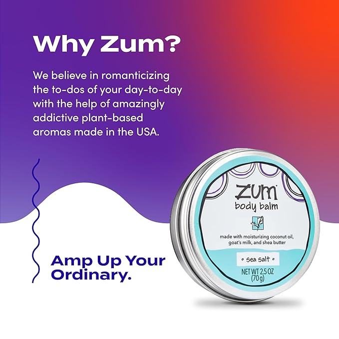 Zum Indigo Wild Body Balm - Body Moisturizer for Women & Men - Includes Goat's Milk, Shea Butter & More - Natural Skin Moisturizer - Sea Salt Scent - 2.5 oz