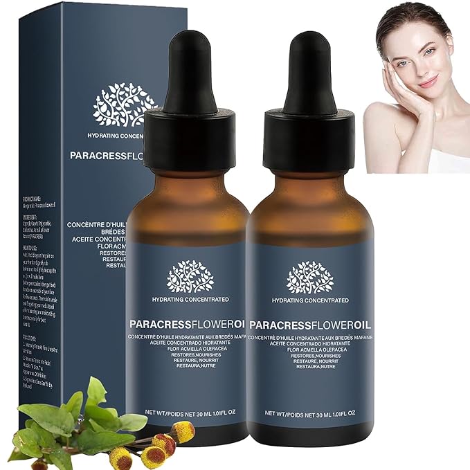 2 PCS Paracress Facial Oil, Paracress Serum,Paracress Facial Oil Organic, Paracress Facial Serum Organic,Paracress Extract Face Oil,Smooth Wrinkles Fine Lines Oil Face 30ml, 1.0 oz