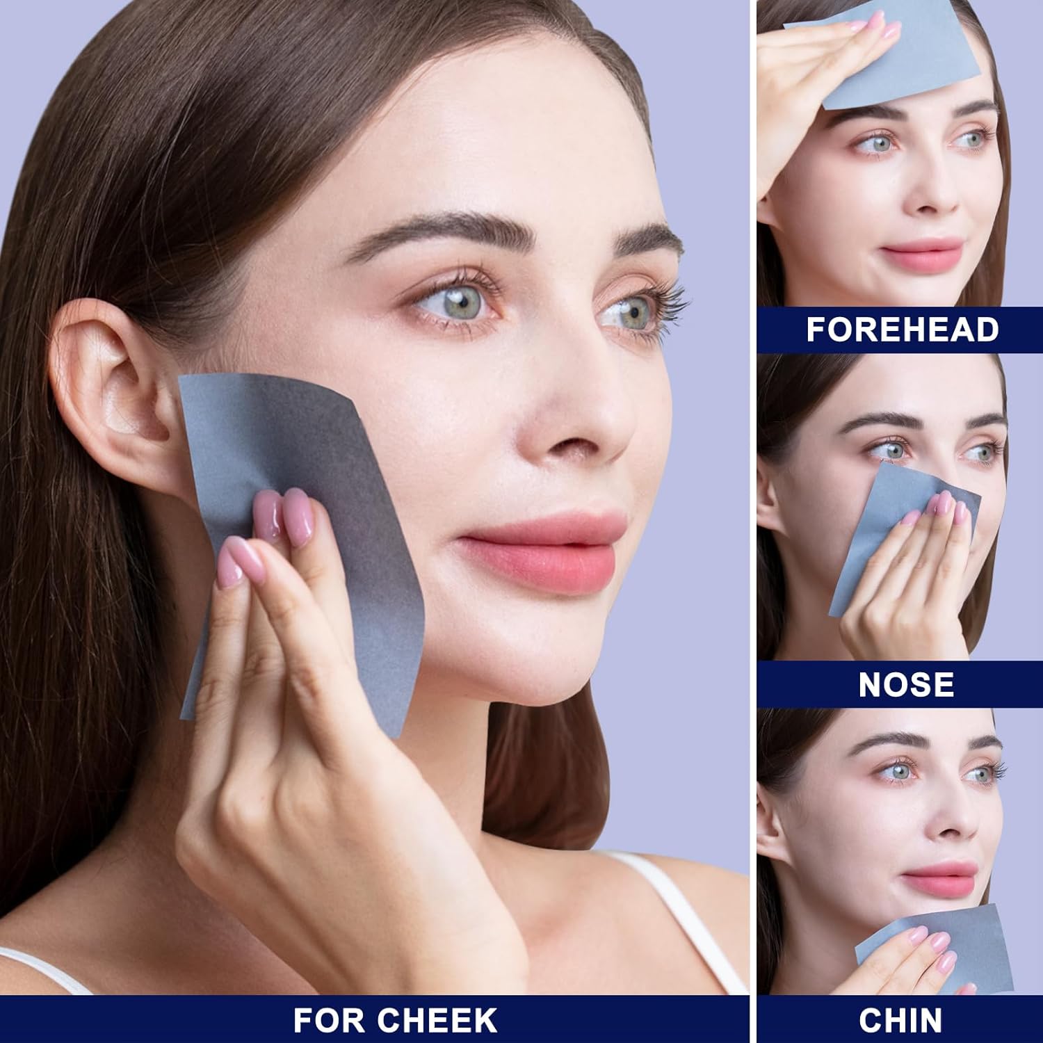 Teenitor Bamboo Charcoal Blotting Paper - 1200 Count Oil Absorbing Sheets for Oily Skin Face Oil Control Film