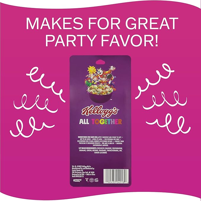 Taste Beauty KELLOGGS Breakfast Pack Lip Balms- 8-Pack of Favorite Cereal Flavors incl Rice Krispies, Frosted Flakes & More