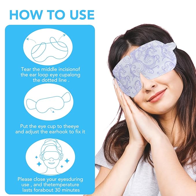 XPCARE 48 Pack Steam Eye Masks for Dry Eyes, Self Heated Steam Warm Eye Mask, Disposable Heated Eye Mask for Dark Circles, Puffy Eyes, Relief Stress Eye Fatigue (Unscented)