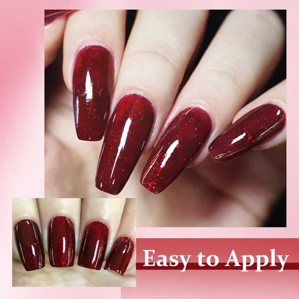 Major Dijit Quick Dry Nail Polish 12ml/0.41fl oz Dark Red Regular Nail Lacquer Fast Drying & Long Lasting Nail Polish Nail Art Effect for Nail Salon