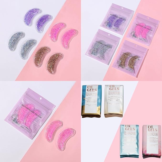 Under Eye Patches for Puffy Eyes, Reusable Ice Gel Eye Pad Cooling Eye Patch Hot Cold Therapy Eye Mask 8 Pack