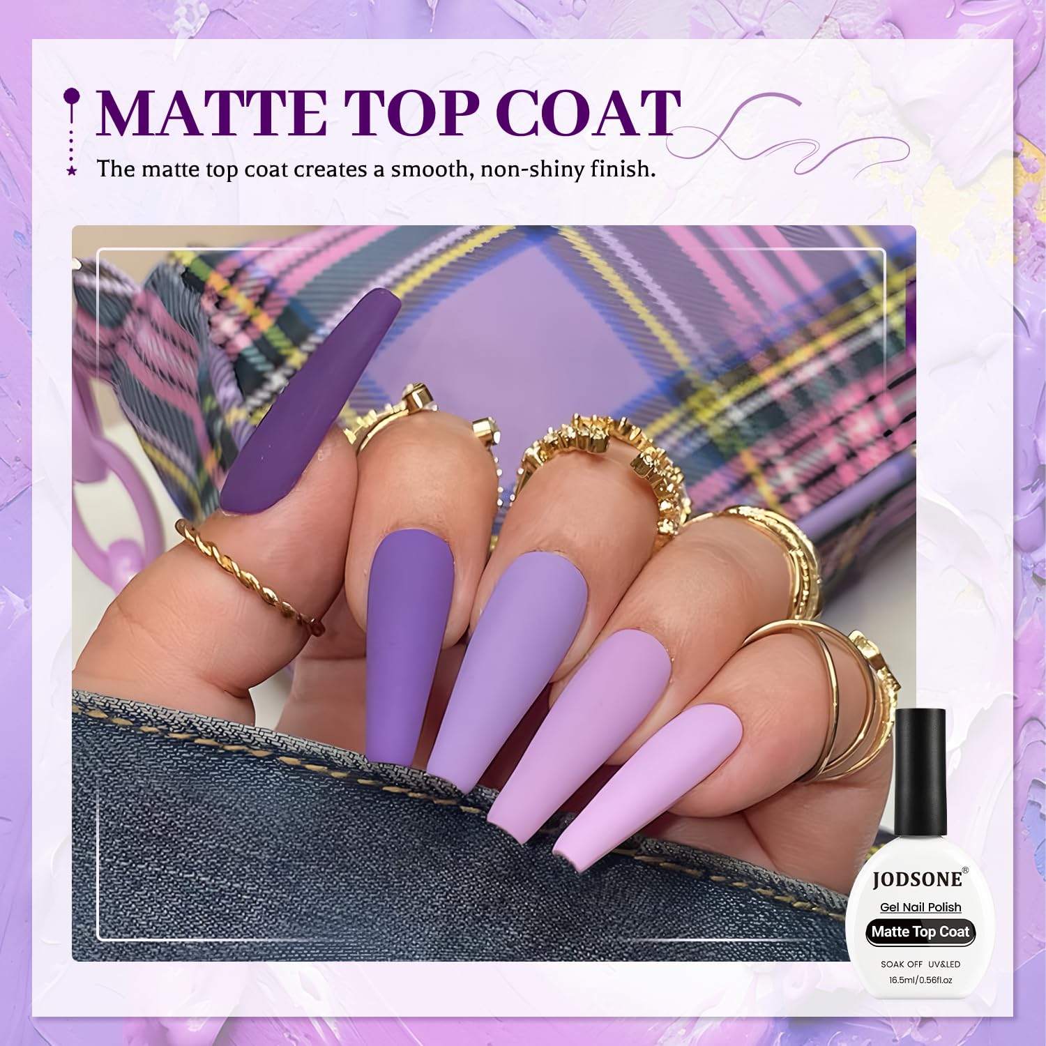 JODSONE 3Pcs Base Coat Glossy Top Coat Matte Top Coat for Long Lasting Shine and Velvety Finish 16.5ml Each Salon-Quality Nail Care Set