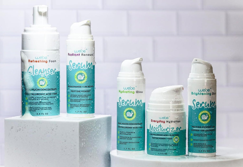 WEBE Refreshing Gentle Foam Cleanser | Snail Mucin, Hyaluronic Acid, N-Acetyl Glucosamine | Hydrating & Soothing Formula for Radiant, Moisturized Skin | Natural Skincare for all Skin Types