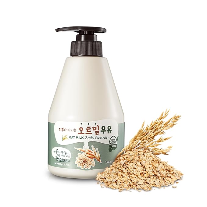 WELCOS Kwailnara Oat Milk Body Lotion & Body Wash Set – Moisturizing & Revitalizing Korean Skincare Bundle with Oat Extract, 560g / 19.75oz Each