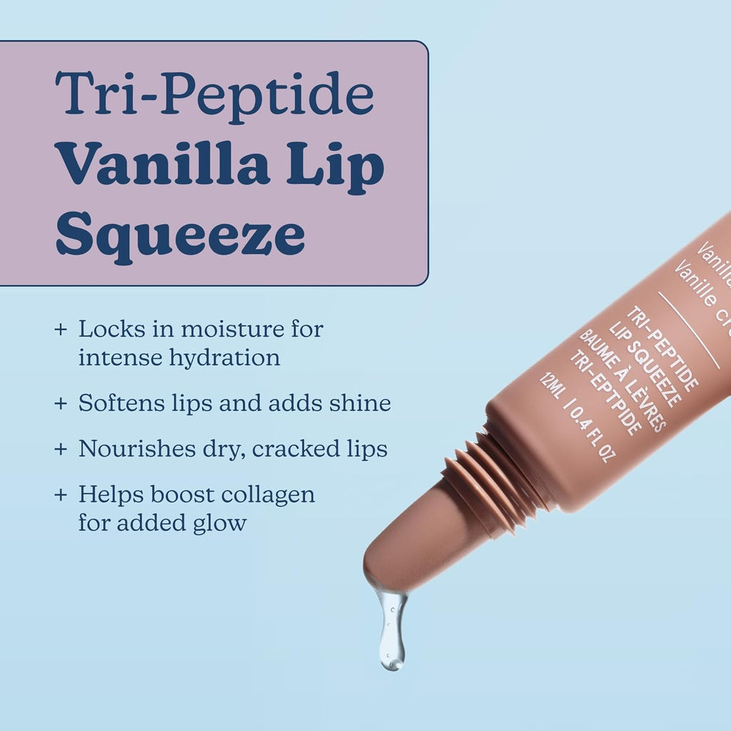 Blume Tri-Peptide Vanilla Lip Balm - Superbalm Lip Moisturizer with Shea Butter and Squalane to Deeply Hydrate & Heal Dry, Cracked Lips - Cruelty Free & Vegan Lip Plumper (0.4 Fl Oz)