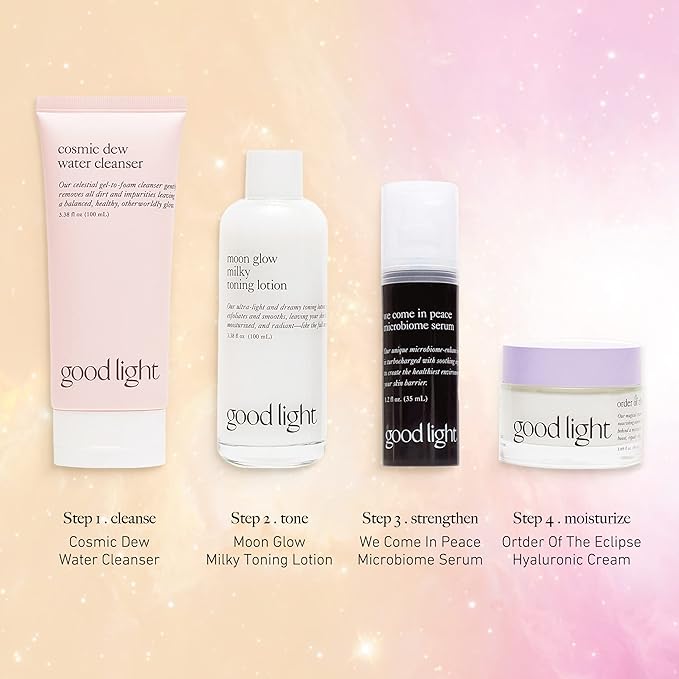 good light We Come in Peace Microbiome Serum, Face Serum That Helps Hydrate, Protect, Nourish and Promote Skin Cell Turnover, Made with Bakuchiol and Blue Tansy (1.2 fl oz)