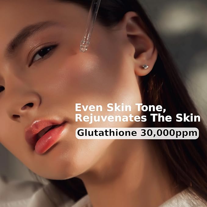 Pure Glutathione Concentrate Mix-in Serum 30,000 ppm w/Niacinamide & Hyaluronic Acid Ceramide | Evens Skin Tone Reduces Hyperpigmentation Acne Scars Dark Spots for Sensitive Skin Korean Skincare