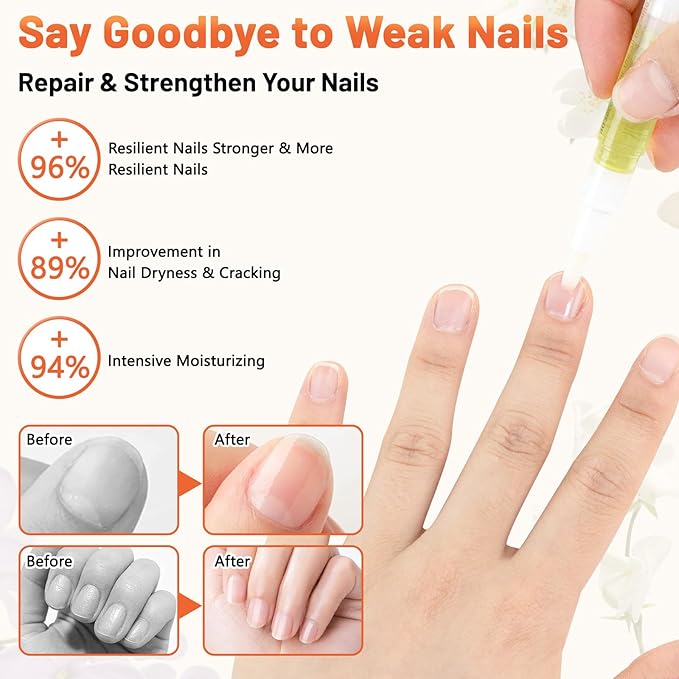 Meschett 2PCS Cuticle Oil Pens for Nail Care,Cuticle Revitalizer Oil Pen with Soft Brush,Cuticle Oil to Prevent Nail Cracking and Dry (Pineapple & Lemon Flavor)