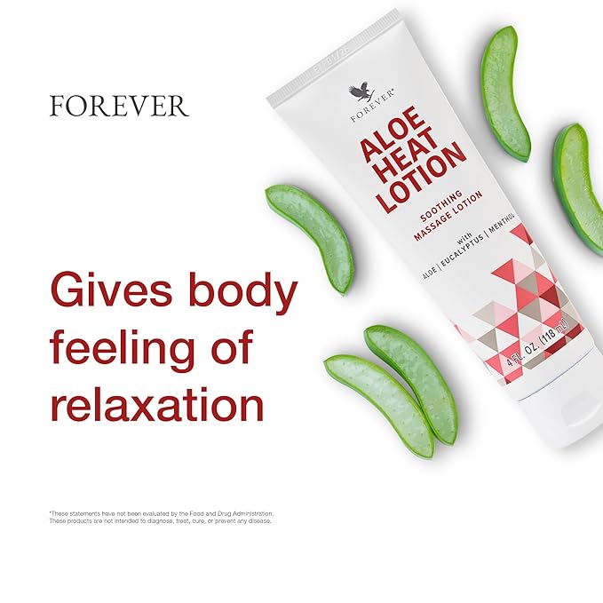 Forever Living - Aloe Heat Lotion with Menthol and Eucalyptus Fragrance, Comfort and Skin Nourishment, Vegan-Friendly Formula, 4 fl oz
