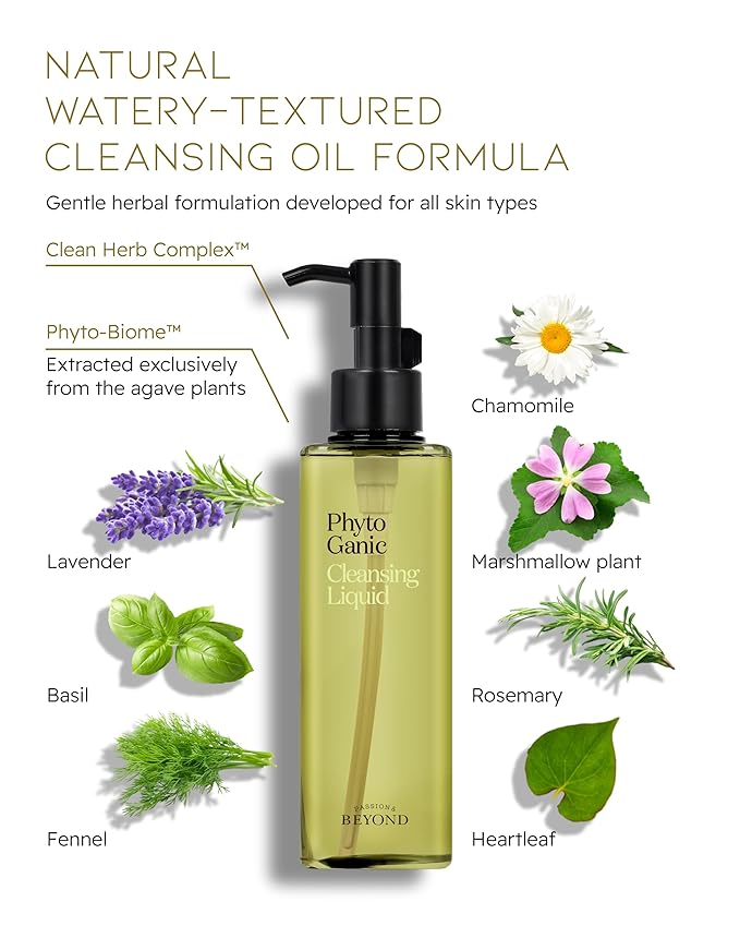 BEYOND Angel Aqua Moisture Skincare Set (11.2fl oz , 3-Piece Set) & Phytoganic (Cleansing Liquid, 6.8fl oz) - Vegan Formula Korean Skin Care.