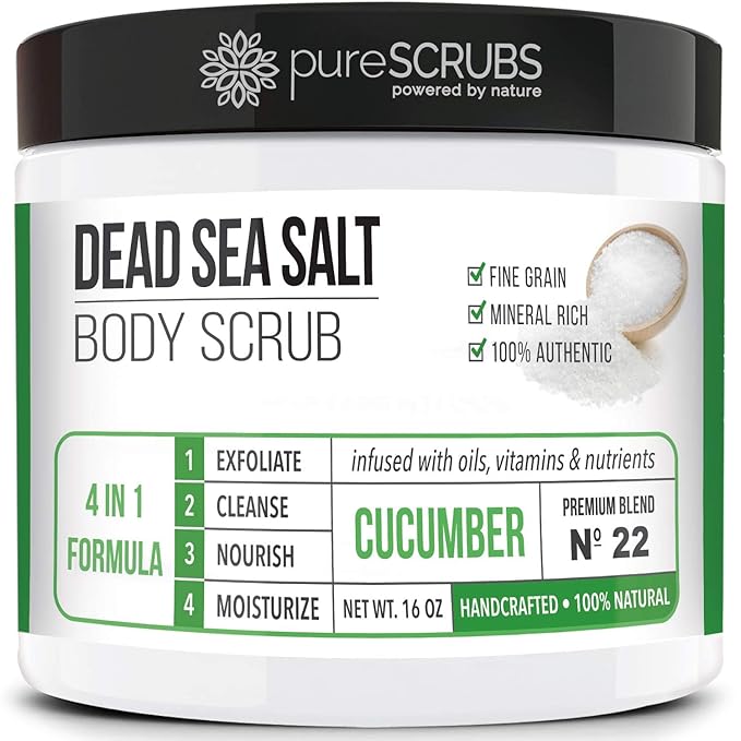 pureSCRUBS Lavender Dead Sea Salt Scrub + Cucumber Body Scrub