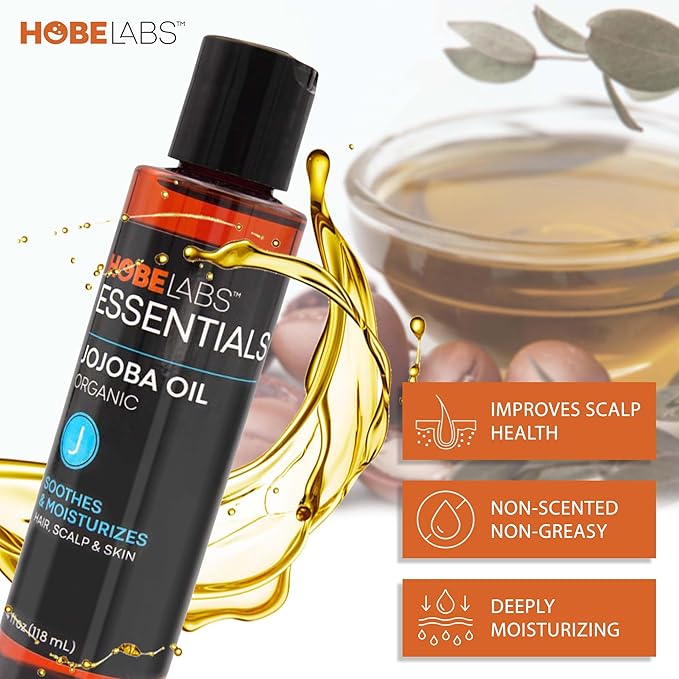 Hobe Labs 100% Pure Jojoba Oil - 4 oz - Moisturizing Body Oil