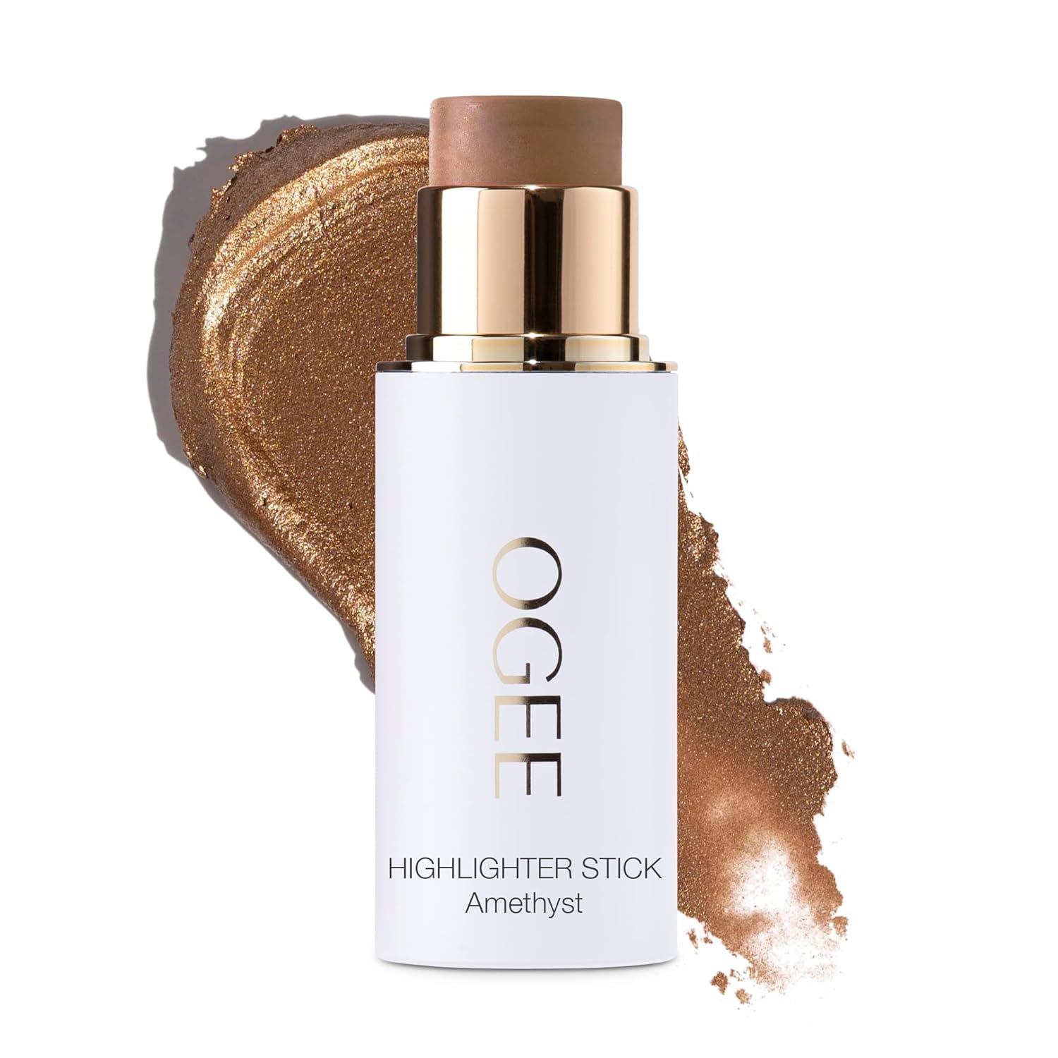 Ogee Sculpted Face Stick (AMETHYST - SOFT CHAMPAGNE SHIMMER) Certified Organic Blush Stick - Multi-Use Cream Blush & Highlighter Stick