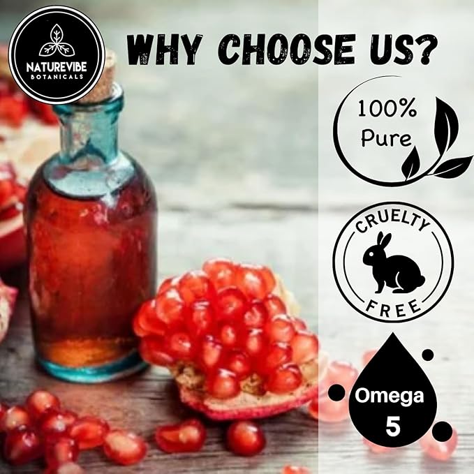 Naturevibe Botanicals Pomegranate Oil 32 Ounces | 100% Pure and Natural | Great for Skin Care and Hair Care