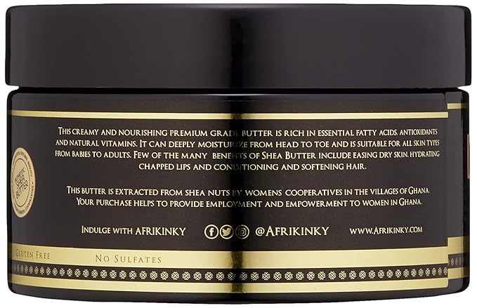 Shea Butter -Unrefined Pure Raw Grade A Ivory Authentic 8oz – Skin Nourishing, Moisturizing