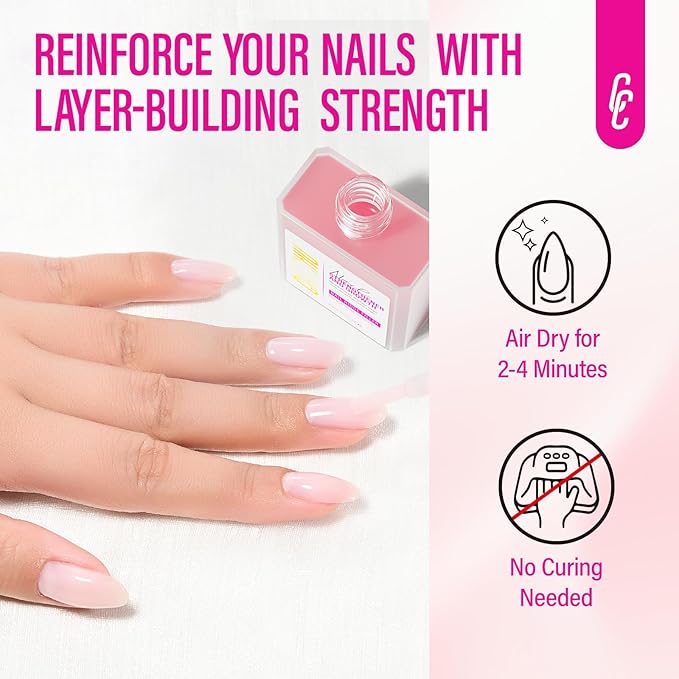 Nail Strengthener for Women: 8 in 1 Natural Nail Hardener Extra Strong and Growth - Pink Nail Polish Hardener Ridge Filler Concealer for Weak and Damaged Nails 15ml
