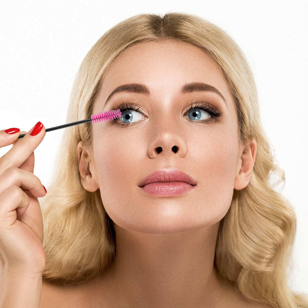 BTYMS 500 Pieces Disposable Mascara Wands Eyelash Brush Brow Brushes Applicators Lash Spoolies for Eye Lash Extension - Multi Color