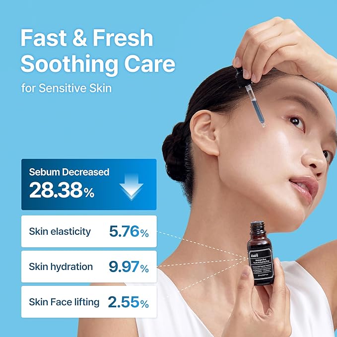 DearKlairs Midnight Blue Youth Activating Drop, 0.67 fl oz (20 ml) | Breakout Care & Sebum Control, Dual EGF, Peptides, Guaiazulene, Adenosine, Lightweight, Oily Skin