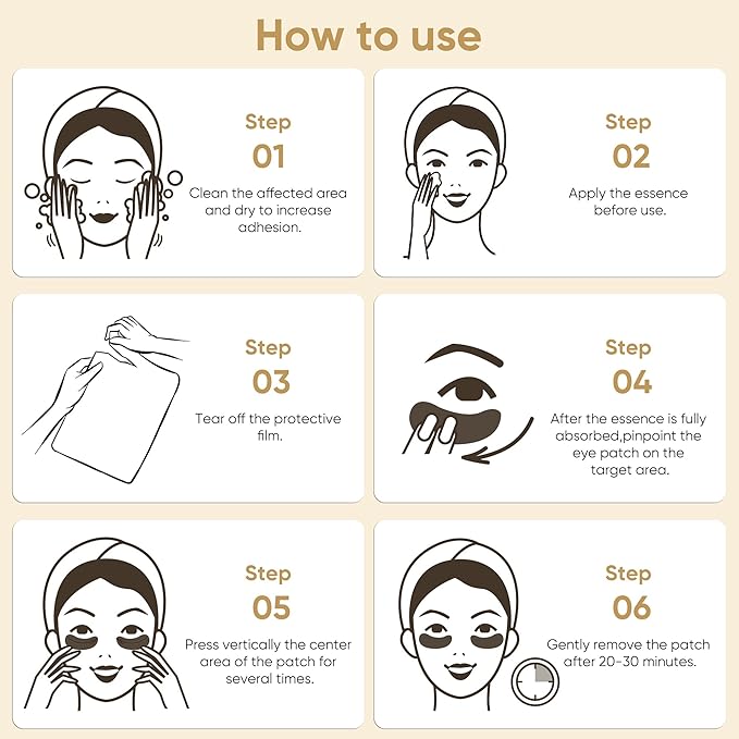 20 Pairs 24K Gold Eye Mask Collagen Under Eye Mask Patches for Dark Circle Puffiness, Refresh, Revitalizing, Travel, Wrinkles, Eye Patches