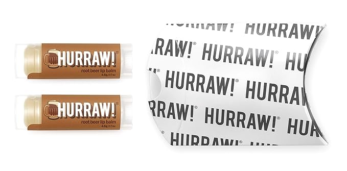 Hurraw! Root Beer Lip Balm, 2 Pack: Organic, Certified Vegan, Cruelty and Gluten Free. Non-GMO, 100% Natural Ingredients. Bee, Shea, Soy and Palm Free. Made in USA